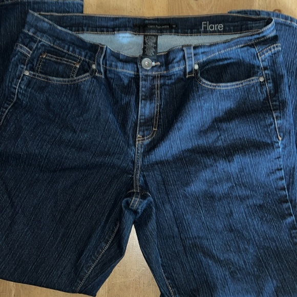 Calvin Klein Vintage Women's Dark Blue Flare Jeans Size 18W - Picture 2 of 6